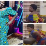 Wayoosi dressed like a woman (L) and his wife lying on the floor laughing (R). Image credit: WAYOOSI TV