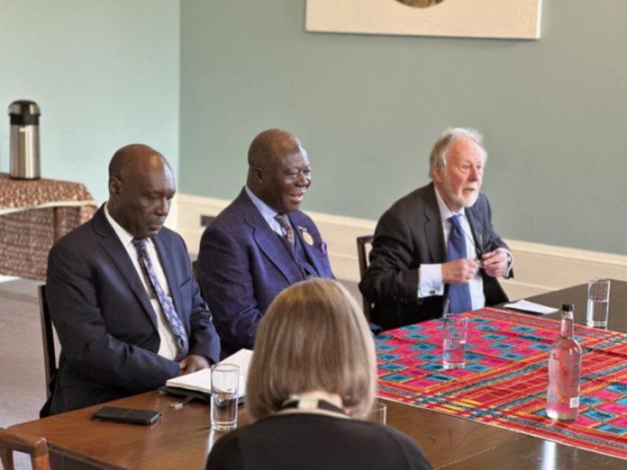 Otumfuo with technical advisors-Ivor Agyeman-Duah and Mlcolm McLeod