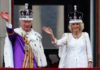 Britain's King Charles and Queen Camilla wave on the Buckingham Palace balcony following their coronation ceremony in London, Britain May 6, 2023. REUTERS/Matthew Childs