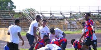 Legon Cities players celebrate