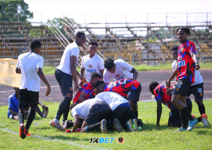 Legon Cities players celebrate