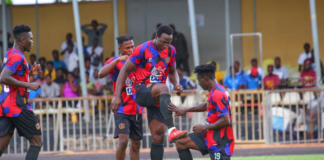 Legon Cities players celebrate