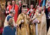 King Charles III is crowned by the archbishop of Canterbury during his coronation ceremony in Westminster Abbey, London [Jonathan Brad via Reuters]