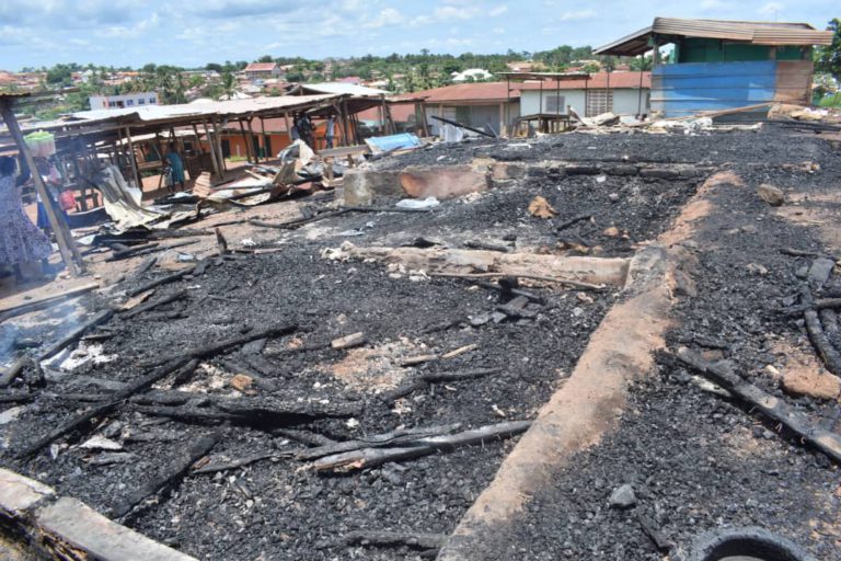 Traders count their losses as fire destroys items at Suaman Dadieso market