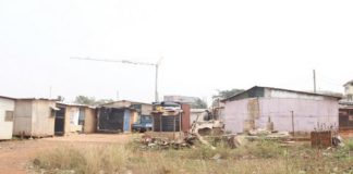 Some of the makeshift structures being occupied by squatters. PICTURE: MAXWELL OCLOO