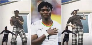 Christian Atsu's wife dancing (Left and Right), Christian Atsu (Middle) Photo Source: obaapamatilda22, Christian Atsu (Facebook)