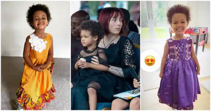 Christian Atsu's daughter Abigail dazzles in African print dresses. Image Credit: @claireuk