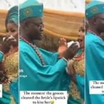 Groom wipes off his bride's lipstick. Photo credit: @oppyjay_alaga