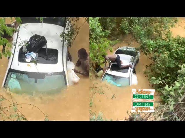 Car somersaults and falls into stream along the Takoradi-Cape-Coast highway [Video]