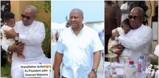 John Mahama holds cute baby Photo Source: ewe_blogger