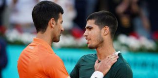 Djokovic and Alcaraz will meet at a Grand Slam for the first time, having only played each other once at the 2022 Madrid Open