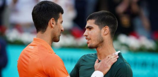 Djokovic and Alcaraz will meet at a Grand Slam for the first time, having only played each other once at the 2022 Madrid Open