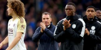 Brendan Rodgers (centre) was sacked in April with Leicester City under threat of relegation