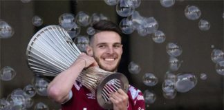 Declan Rice helped West Ham win the Europa Conference League earlier this month