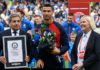 Cristiano Ronaldo was given a Guinness World Records certificate for his achievements before kick-off