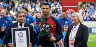 Cristiano Ronaldo was given a Guinness World Records certificate for his achievements before kick-off