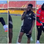 Thomas Partey teased Ati Zigi at training Photo credit: @ghana_blackstars