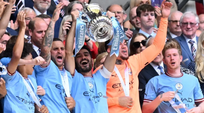 Man City celebrate FA Cup title