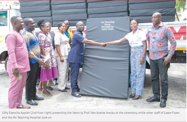Latex Foam donates 50 medical mattresses to Ho Teaching Hospital