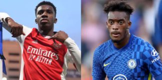 Eddie Nketiah [L] and Callum Hudson-Odoi [R]