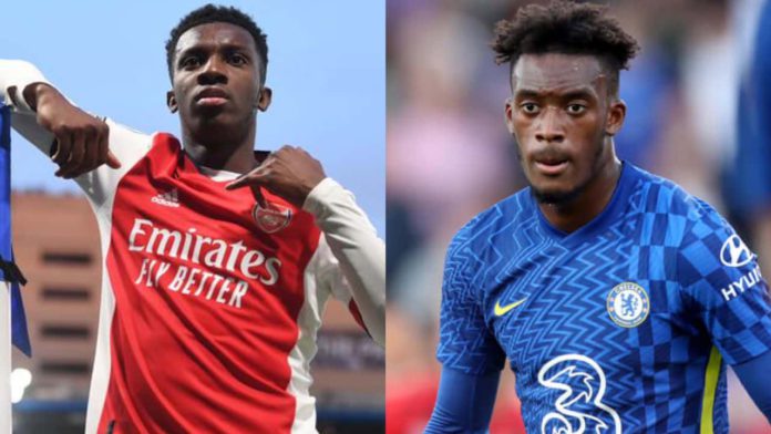 Eddie Nketiah [L] and Callum Hudson-Odoi [R]