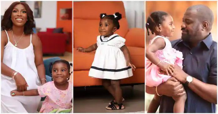 John Dumelo's daughter Malike has turned two years old Photo source: @missgeeonly, @johndumelo1