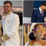 Ghanaian bride stuns in Rhinestone corseted dress as she marries white groom Interracial couple Betty And Shmuel look stunning together. Photo credit: @osei_douglas_live