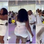Business mogul ‘mama dollars’ sprays cash on Akosua Agyapong at lavish quadruplets’ birthday bash Akosua Agyepong was sprayed with cash by Mama Dollars. Image Credit: @ghkwaku