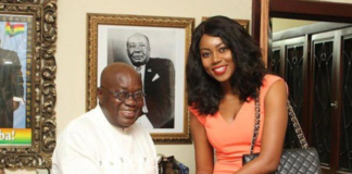 Yvonne Nelson poses with President-elect Nana Addo Dankwa Akufo-Addo in 2016 December