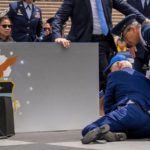 US President Joe Biden trips and falls during US Airforce graduation ceremony