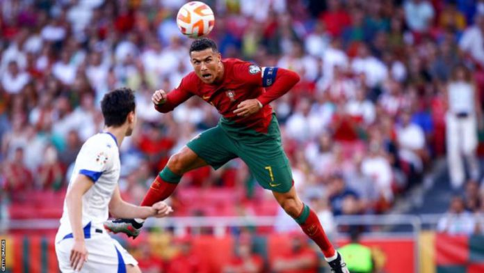 Cristiano Ronaldo is the all-time international record scorer with 122 goals in 199 caps for Portugal