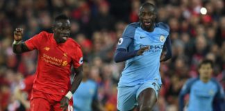 Sadio Mane battles Yaya Toure during Liverpool's 1-0 win over Manchester City in 2016