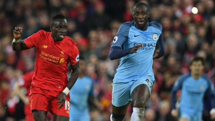 Sadio Mane battles Yaya Toure during Liverpool's 1-0 win over Manchester City in 2016