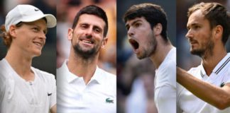 With Sinner, Djokovic, Alcaraz and Medvedev reaching the last four, it is the first time since 2012 that the Wimbledon men's semi-finalists are all in the top eight seeds