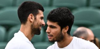 Djokovic is playing in his ninth Wimbledon final, while Alcaraz makes his debut in the showpiece match