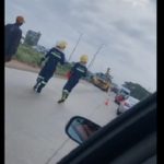 Parts of the road that has been cordoned off because of the road crash