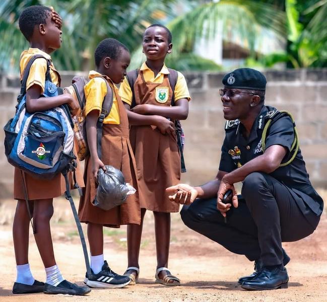 Dr George Akuffo Dampare engaging with the school children