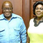 President Akufo-Addo with the former Sanitation Minister Cecilia Abena Dapaah