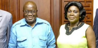 President Akufo-Addo with the former Sanitation Minister Cecilia Abena Dapaah