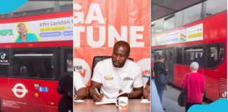 Ghanaian actor Ras Nene spotted on bus Photo Source: official_ras_nene