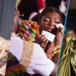 Ghanaian bride Jennea sheds tears on her wedding day. Photo credit: @focusnblur