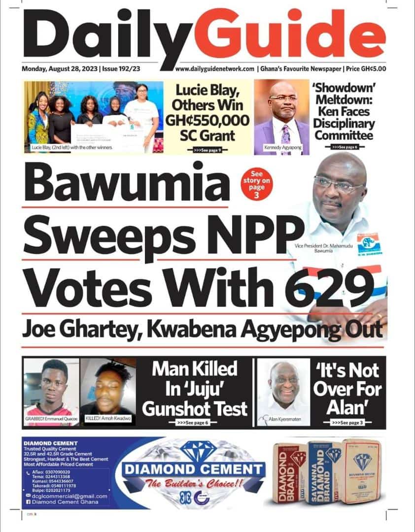 Newspaper Headlines Monday August 28 2023 Adomonline