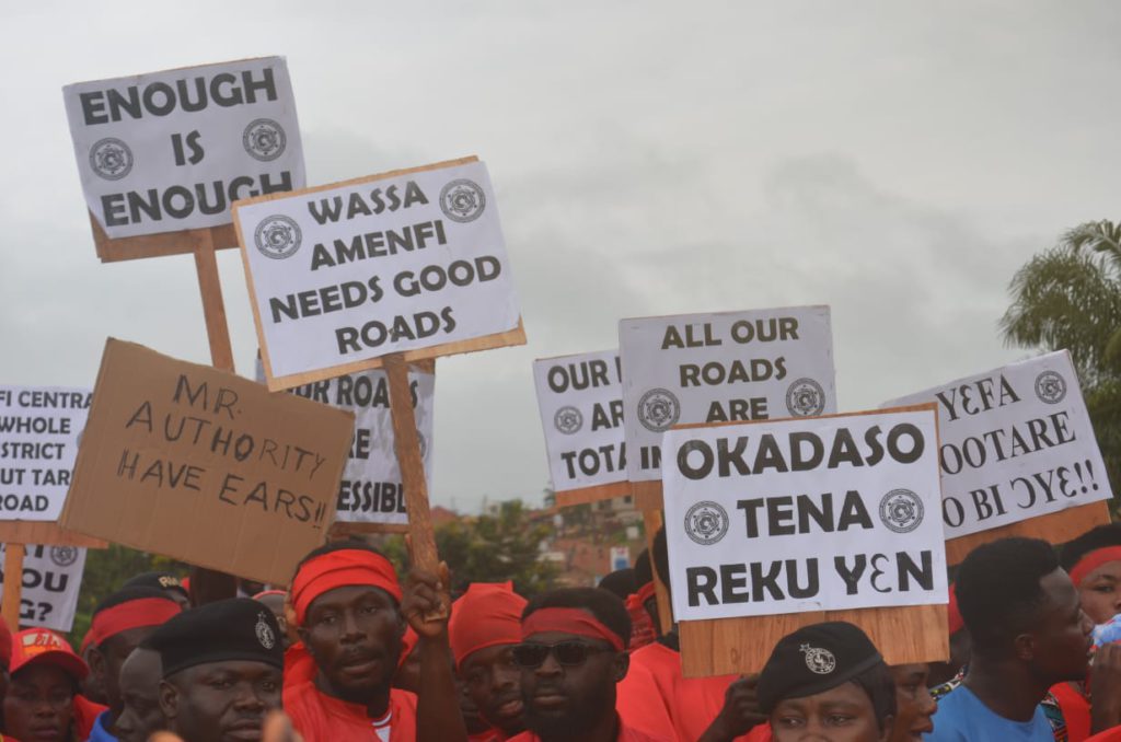 Wassa communities embark on a ‘No Road, No Vote’ demonstration