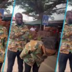 Efia Odo and Ras Nene dressed in military uniform. Image Credit: @official_ras_nene @efia_odo