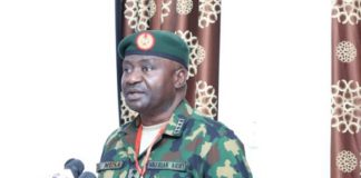 General Christopher Musa, CDS of Nigeria and Chairman of the ECOWAS Committee of CDSs, addressing the meeting. Picture: DELLA RUSSEL OCLOO