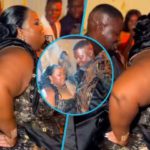 Plus-size bride showcases confidence as she twerks on husband at their wedding reception Plus-size lady and her husband dance at her wedding reception. Photo credit: ghanawedding.