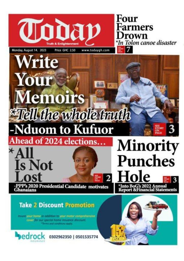 Newspaper headlines in Ghana
