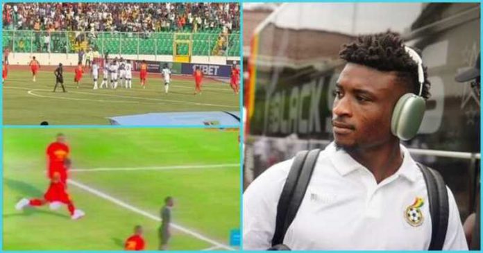 Mohammed Kudus scored Ghana's equaliser versus CAR Photo source: @blackstarsofghana, @sweet_maame_adwoa