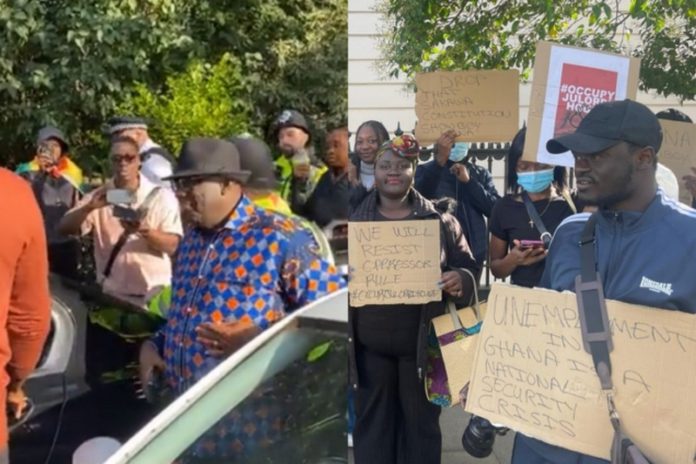 Ghana’s High Commissioner to UK snubs #OccupyJulorbiHouse protestors in London