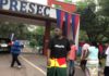 John Dumelo walking bare footed and backwards